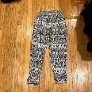 Stretchy high waist American eagle pattern pants-one size